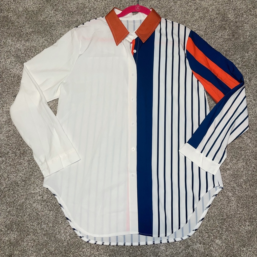 Split style button down shirt